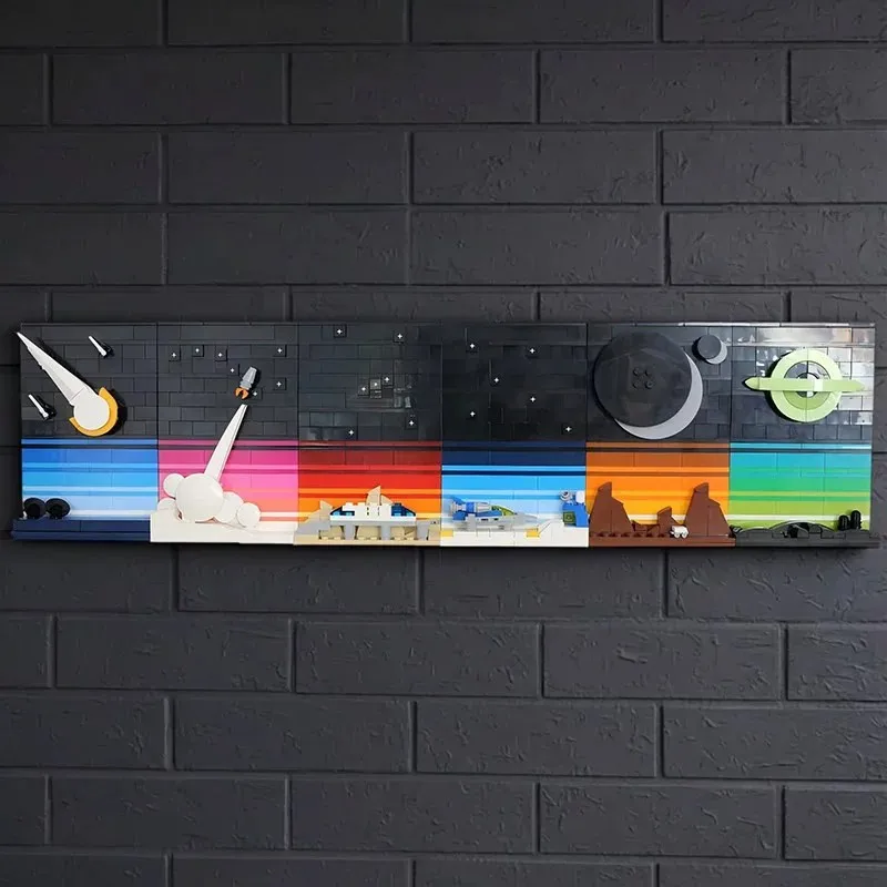 MOC Creative Space Planet Story Postcard Combination Building Block Model DIY Adult Puzzle Assembly Toy Birthday Gift Ornament