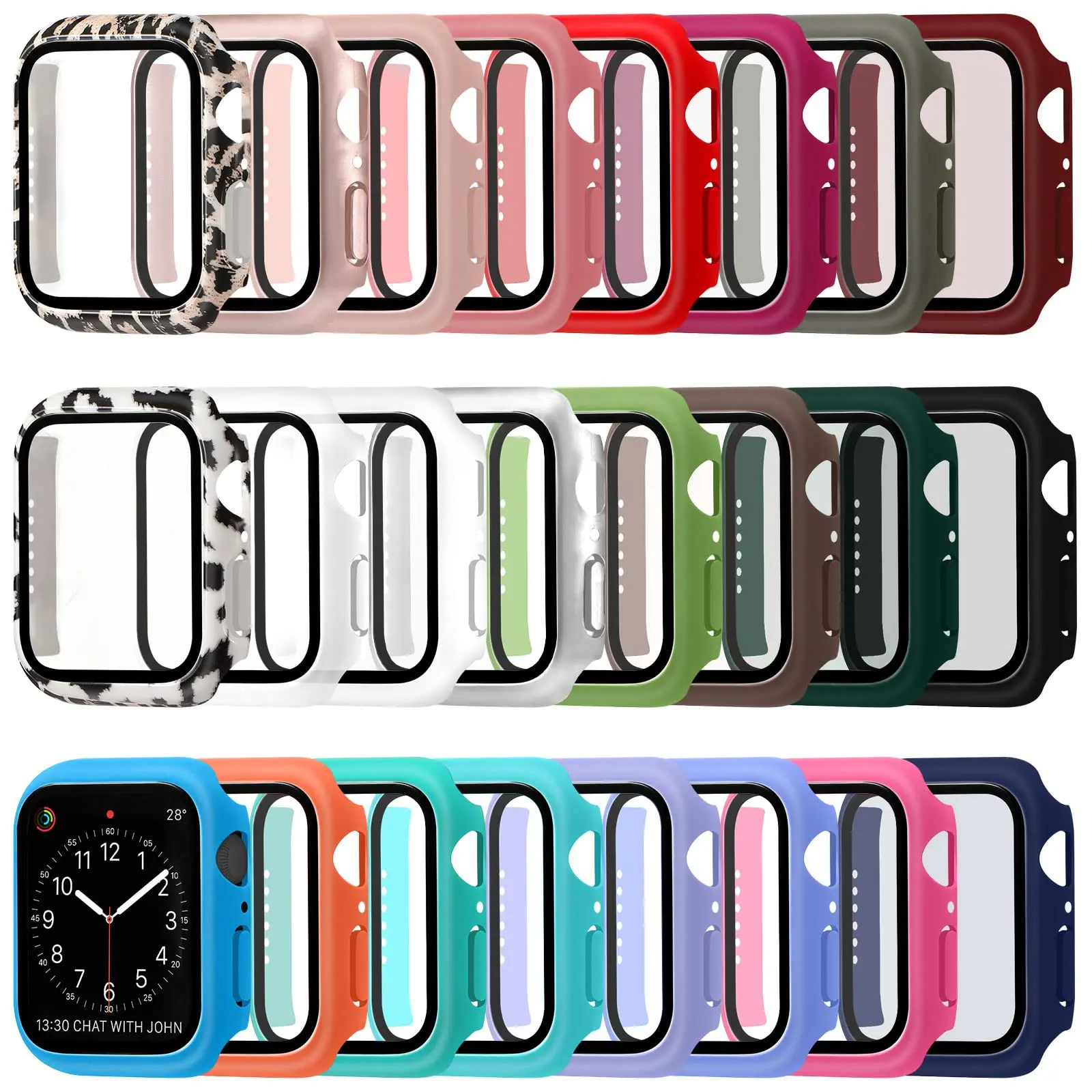 Glass+Cover For Apple Watch Accessories 44mm 41mm 45mm 38/40/42 mm Bumper+Screen Protector Apple watch Case serie 8 9 4 5 6 SE 7