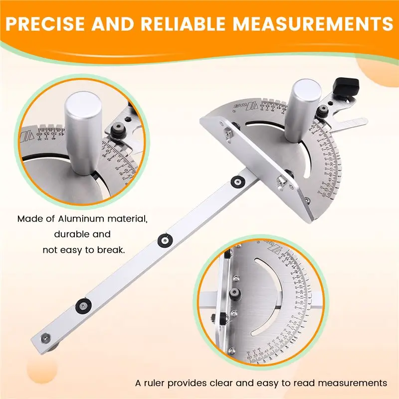 DT19-Miter Gauge Aluminum Handle Benches Table Saw  Router Miter Gauge Sawing Assembly Ruler Woodworking Tools