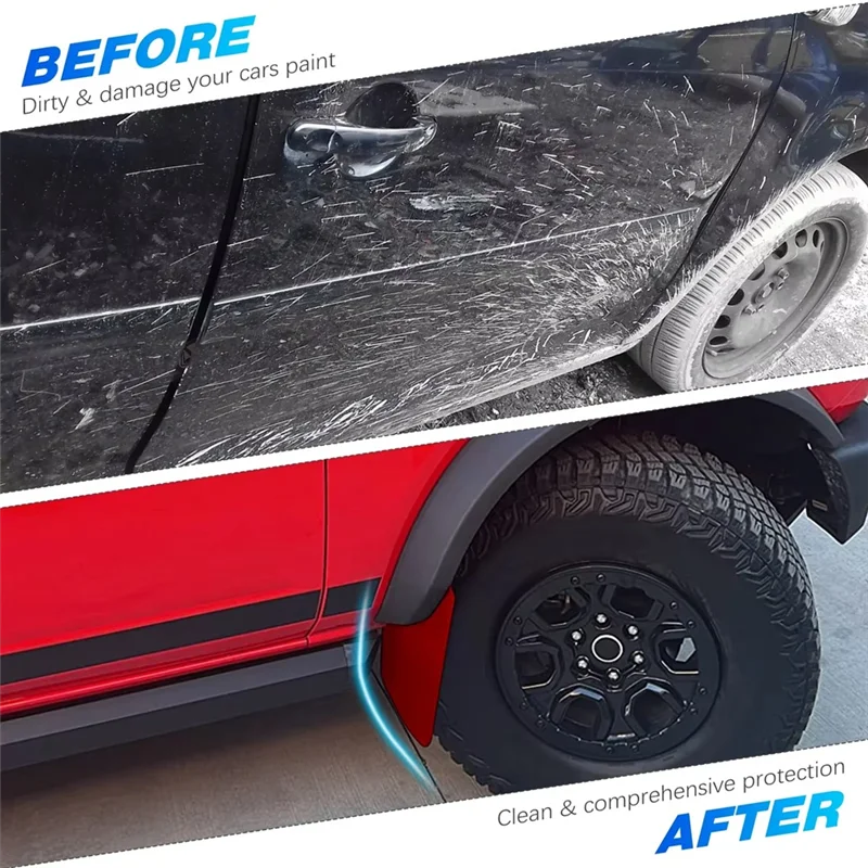 

AB96-4PCS Universal Red Car Splash Guard For Car Pickup SUV Mudflaps Mud Flaps Mudguard Car Splash Guard Mud Flaps