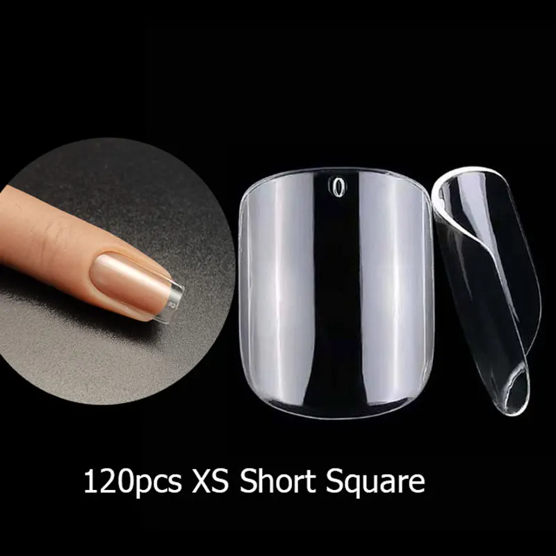 1 Bag XS Short False Nails Tips For Nail Extension Gel X Capsule Press On Nails Square Oval Almond Artificial Fake Nail Tips