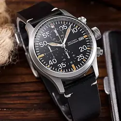 Baltany Quartz Military Chronograph S5033  Stainless Steel 39mm Case Fabric Strap 100M Waterproof VK61 Multifunction Watches