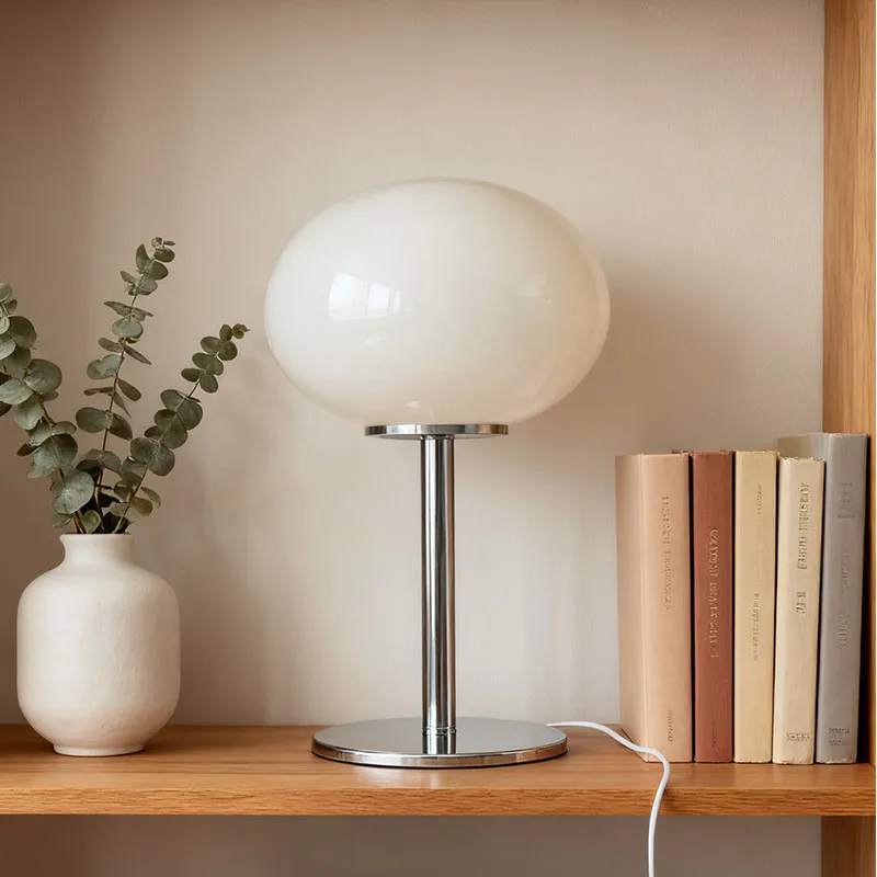 المبيعات المباشرة مصباح طاولة باوهاوس المعدني على الطراز الكوري - ضوء ليلي ما بعد الحداثة وبسيط في منتصف القرن، ديكور غرفة نوم سطح المكتب #3