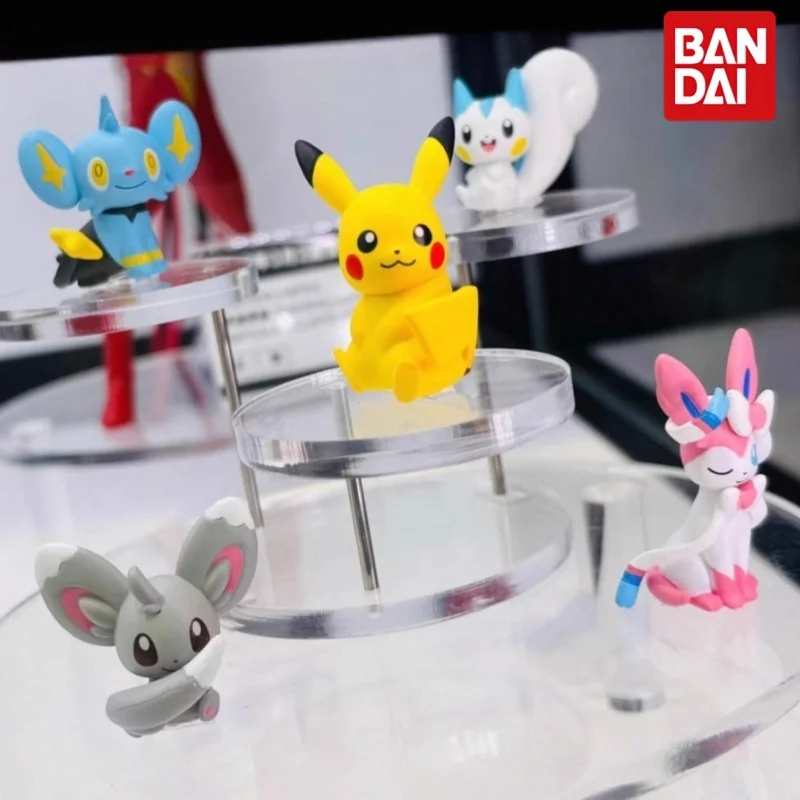 

Bandai Namco Pokemon Gashapon Sitting Mini Figure Pikachu Sylveon Shinx Pachirisu Desktop Home Collectible Display Ornament