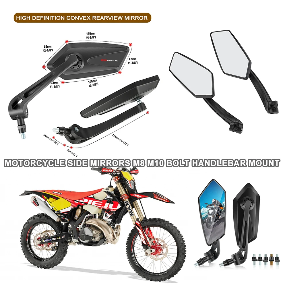 Motorcycle Rearview Mirror HD Convex Glass 360° Adjustable ABS For NIU UQi+ NQiGT MQi2 MQi+ NXT NX X3 XQi3 SQi F600 GOVA NQi