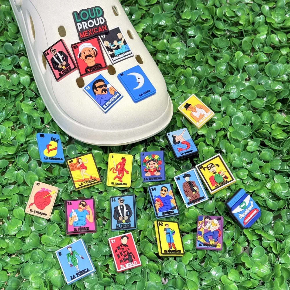 23pcs Mexico Series Food Shoe Buckle DIY Sandal Accessories PVC Shoes Charms Clogs Pins Decor Adult Kids Party Gift