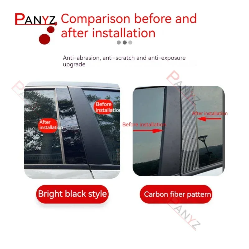 8Pcs for BMW X5 E53 2000 2001 2002 2003 2004 2005 2006 Car Door Window Decoration Trim Pillar Posts Cover Kits Styling Stickers