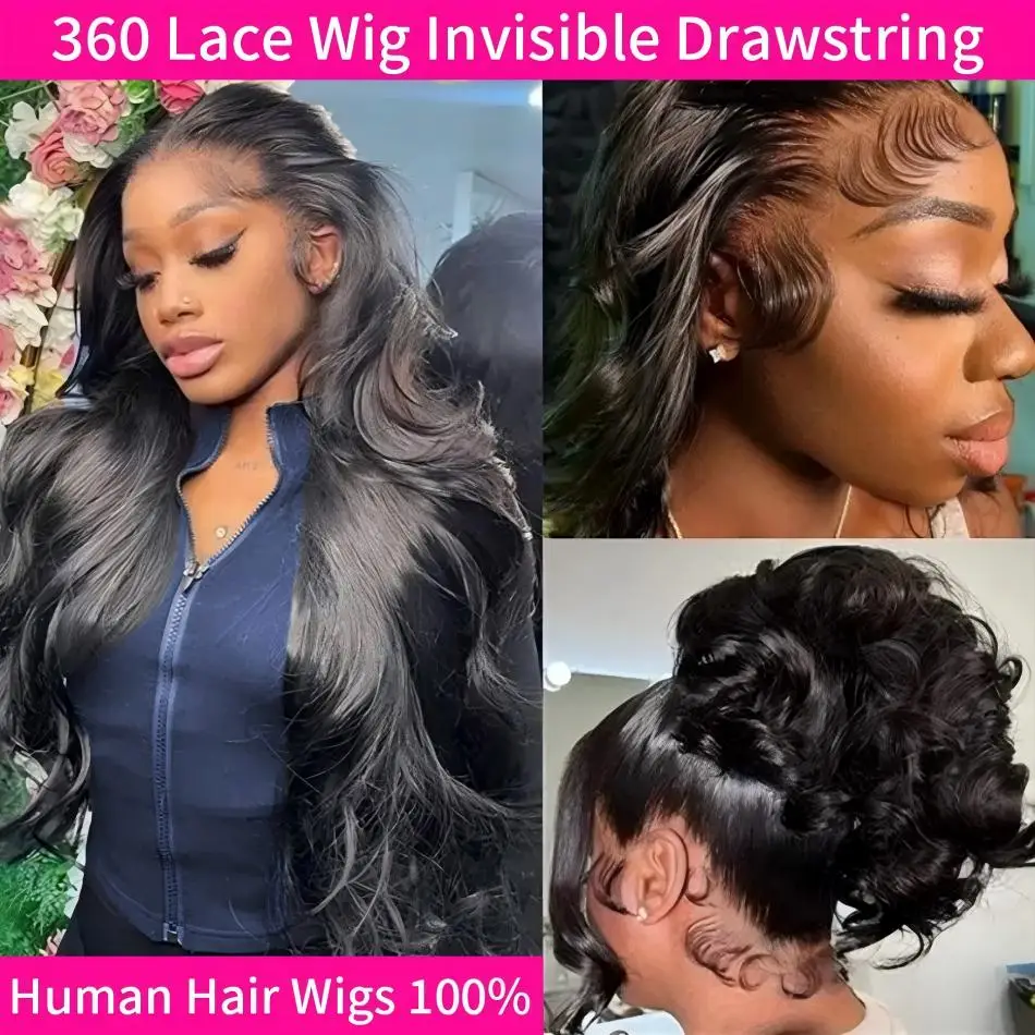 

360 Full Lace Wig Human Hair Pre Plucked Hd 250 Density Body Wave Lace Front Wigs Deep Wave Frontal Wigs 40 Inch Human Hair Wigs