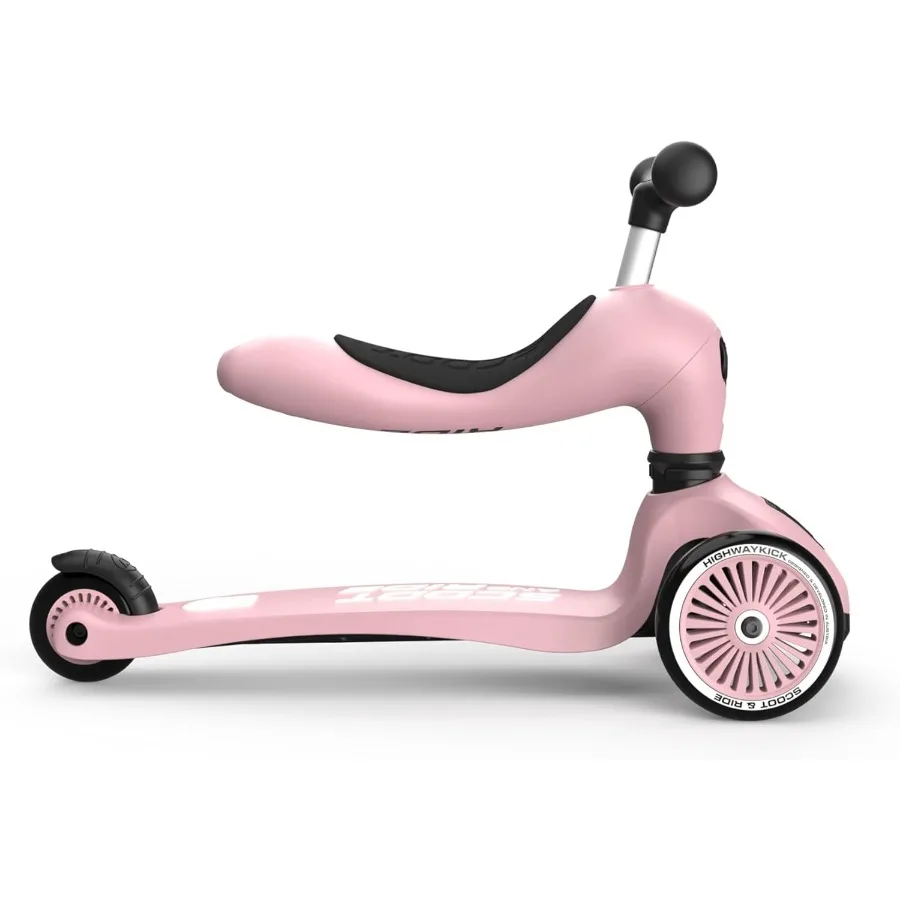 Highwaykick 1, monopattino per bambini 2 in 1 con sedile e monopattino per età di 1 a 5 anni, rosa - Giocattolo da corsa per bambini per interni o esterni con regolazione