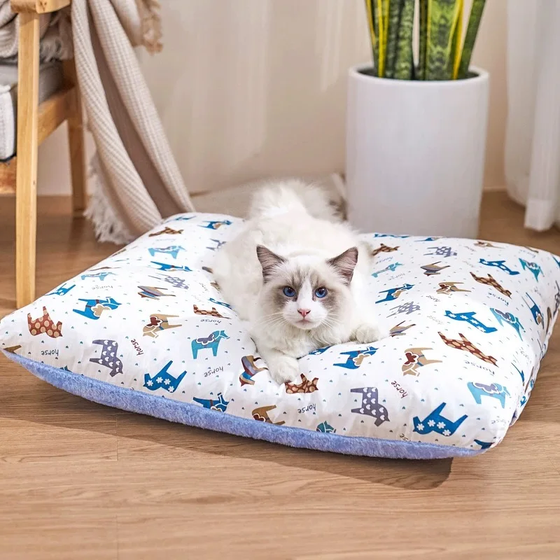 Semi-Closed Pet Dog Bed Washable Pet House Kennel Large Warm Dpg Cat Nest Beds Cushion Cartoon Pet Bed Removable Pet Suppliers