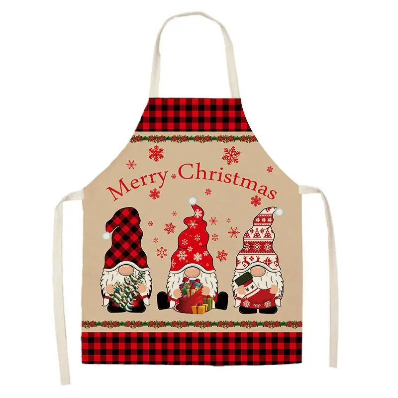 

Christmas apron cross-border new creative printed linen apron holiday decoration party home kitchen anti-fouling apron
