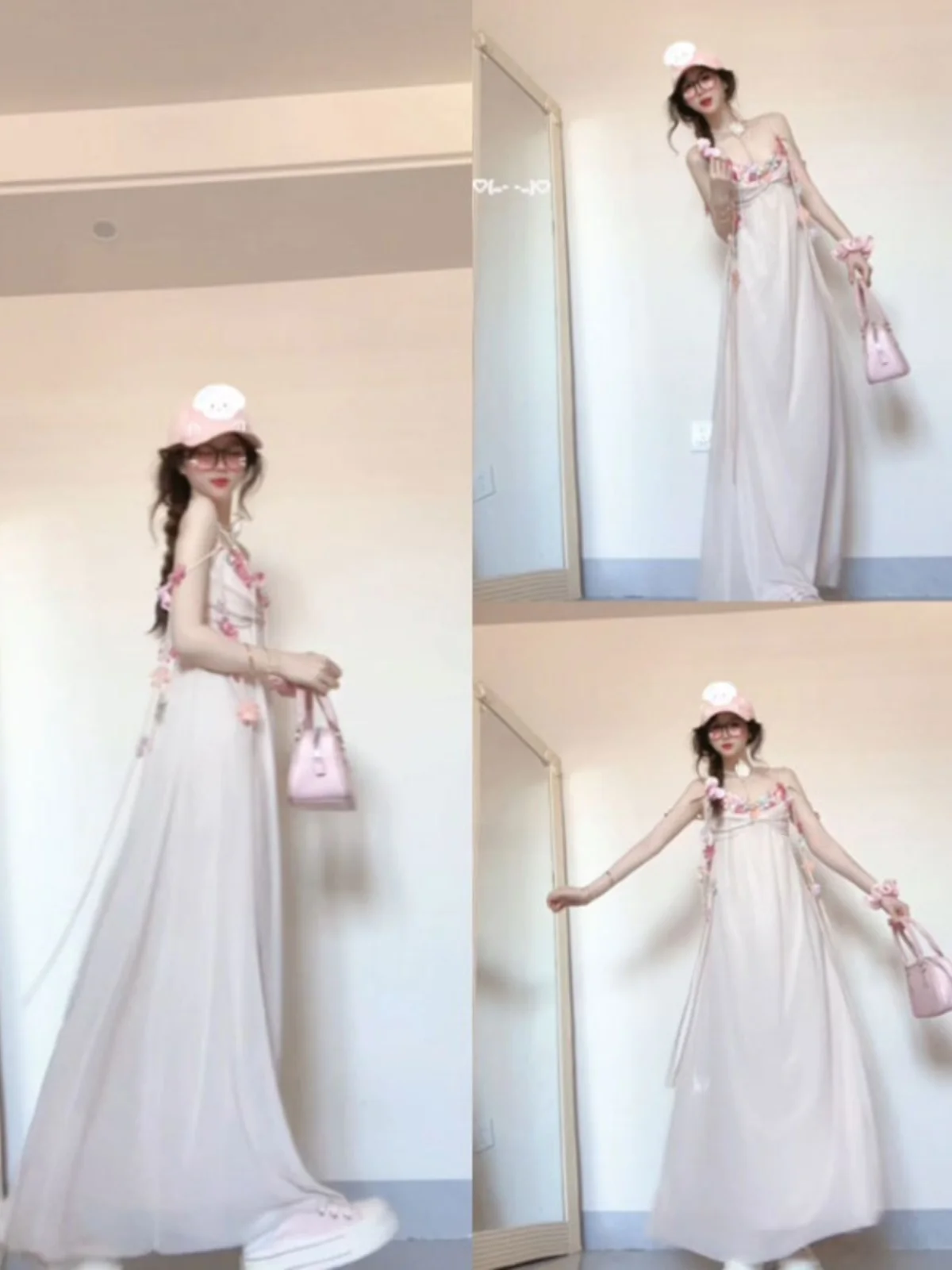 

Elegant Unique Beautiful Summer New Style Off-Shoulder Strapless Gown French Style Loose Waist High Waist A-Line Dress