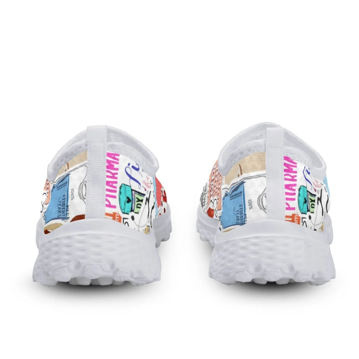 Women Nurse Shoes Lightweight Slip-on Flat Shoes Medical Instruments Design Ladies Mesh Sneakers Nurse Loafers