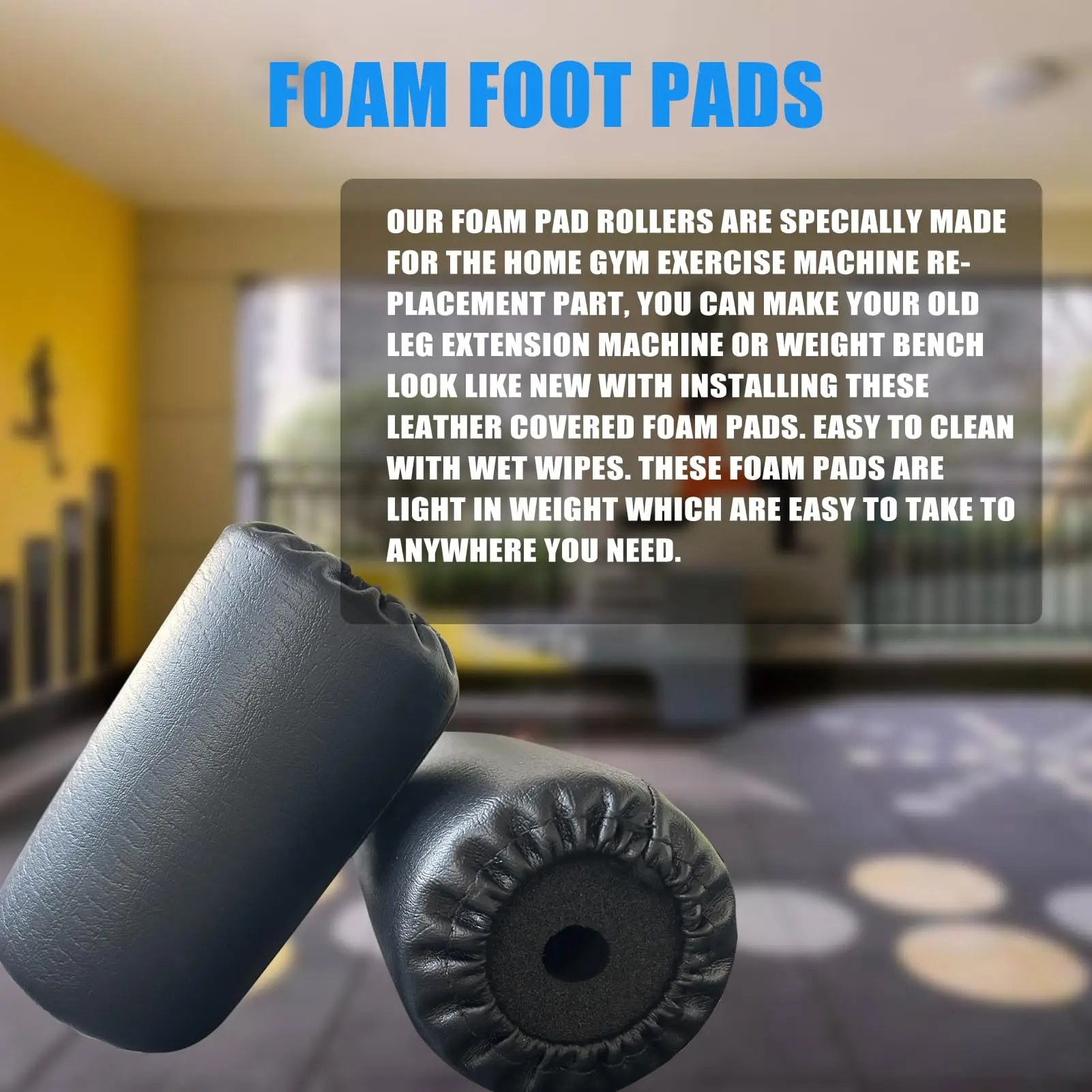 2PCS Home Gym Foam Foot Pad Dumbbell Stool Replaceable Foam High Density Foam Roller Weight Bench Leg Extension Curl Attachment