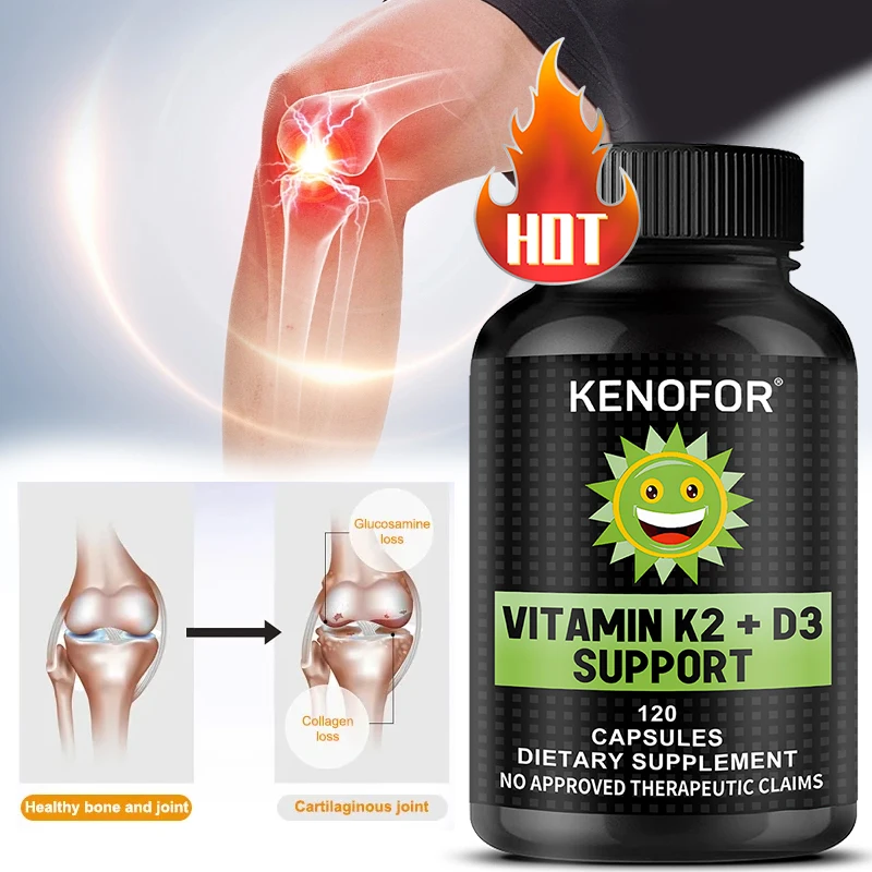 

Vitamin D3+K2 Supplement - Strengthen Bones and Nervous System Health and Promote Cell Growth, Anti-oxidation, Enhance Immunity