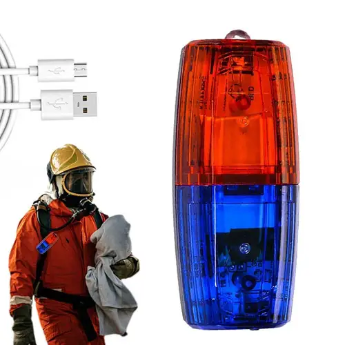Imagen 1 del producto Luz LED de advertencia de hombro roja y azul, luz con Clip para hombro de policía, carga Usb, alarma de patrulla de seguridad para trabajadores, lámpara estroboscópica Flash