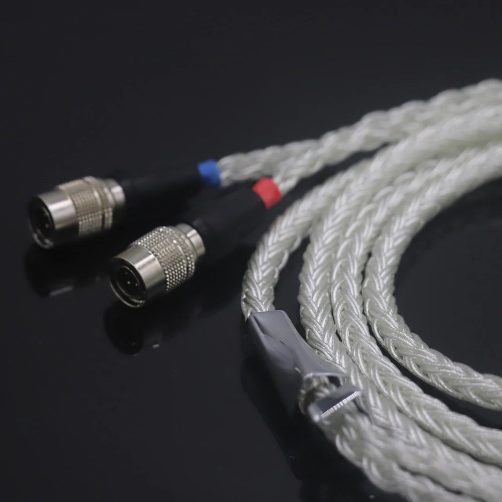 Haldane Xiaoman-Cble paissi  taille 16 c?urs cble de mise  niveau en argent pur pour haut-parleurs Dan Clark Audio Mr Ether Alpha Dog Prime