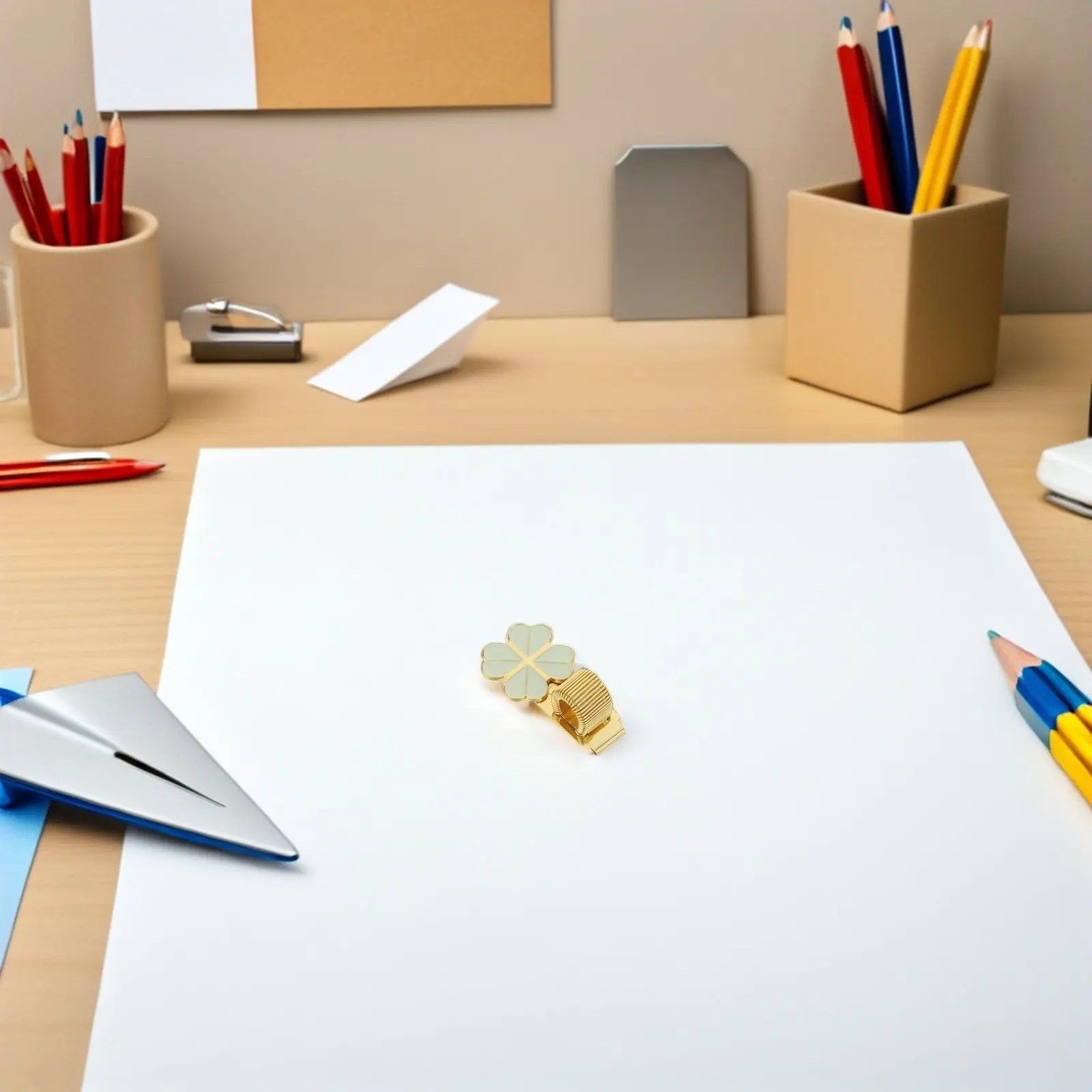 

Набор из 3 декоративных зажимов для ручек: регулируемые пружинные держатели из цинкового сплава в форме четырехлистного клевера для блокнотов, ежедневников, дневников, офиса