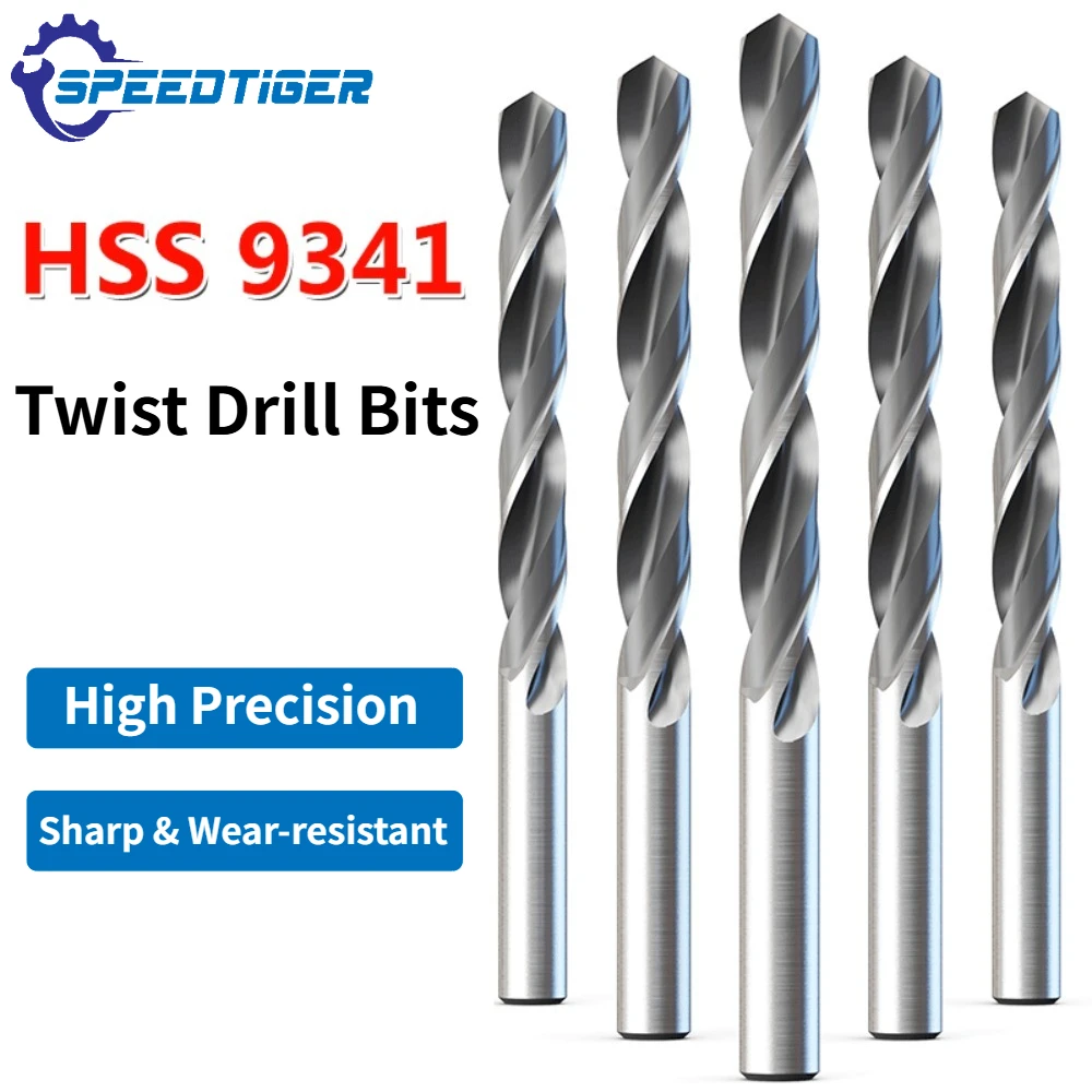 

HSS 9341 Straight Shank Rolled Twist Drill Bits for Stainless Steel Wood Aluminum & Steel Plate Electric Hand Drill Hole Opener
