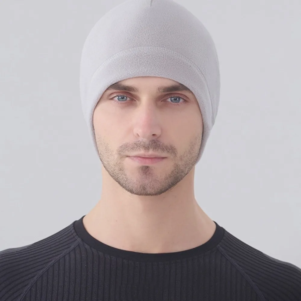 

Флисовые зимние шапки для бега, однотонные ветрозащитные шапки для бега, зимняя спортивная шапка, впитывающая пот, теплая уличная теплая шапка для пешего туризма