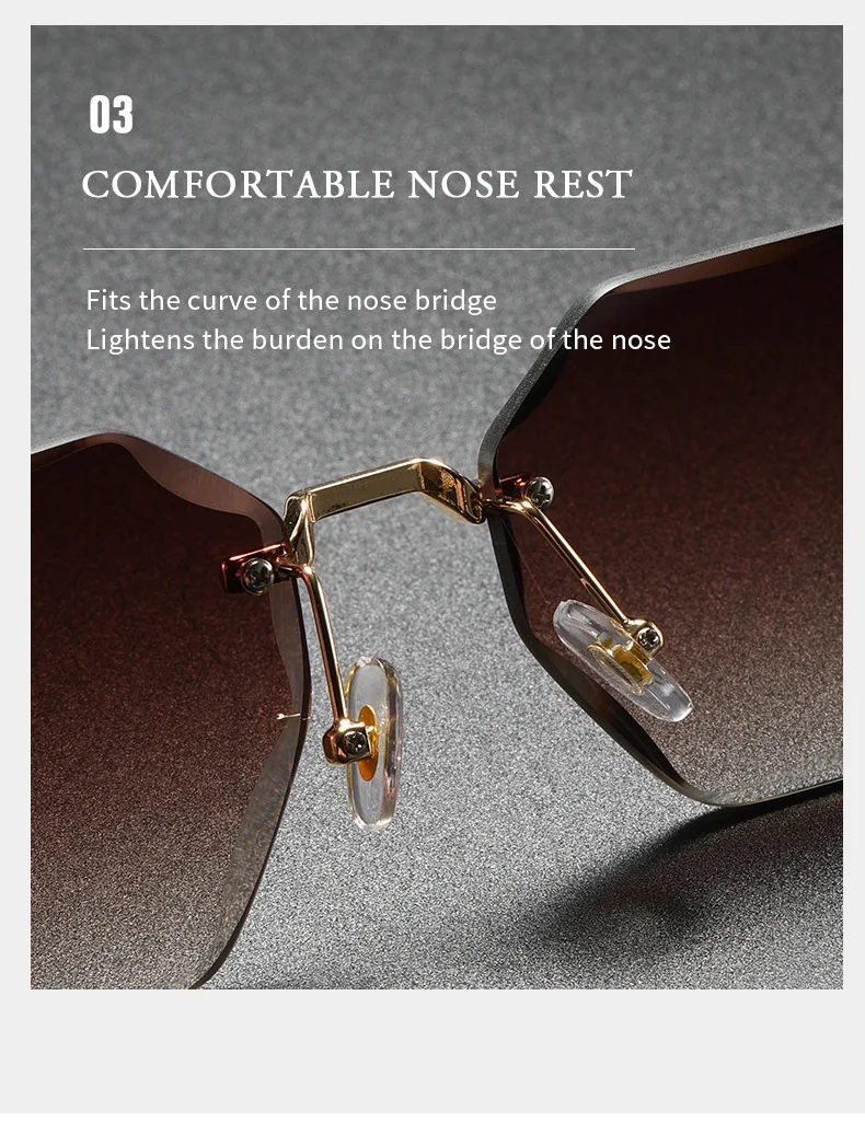 2025 neue Mann Frau Sonnenbrillen Mode Unisex Randlose Sonnenbrille Vielseitig UV400 Brillen Im Freien Fahren Trend C8880-1 – Detail 11