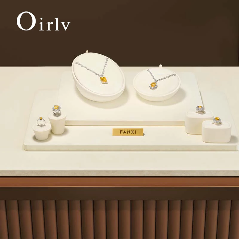 

Oirlv Jewelry Display Props Beige Jewelry Organizer Ring Earring Rack Necklace Pendant Bracelet Stand Shop Jewelry Display Stand