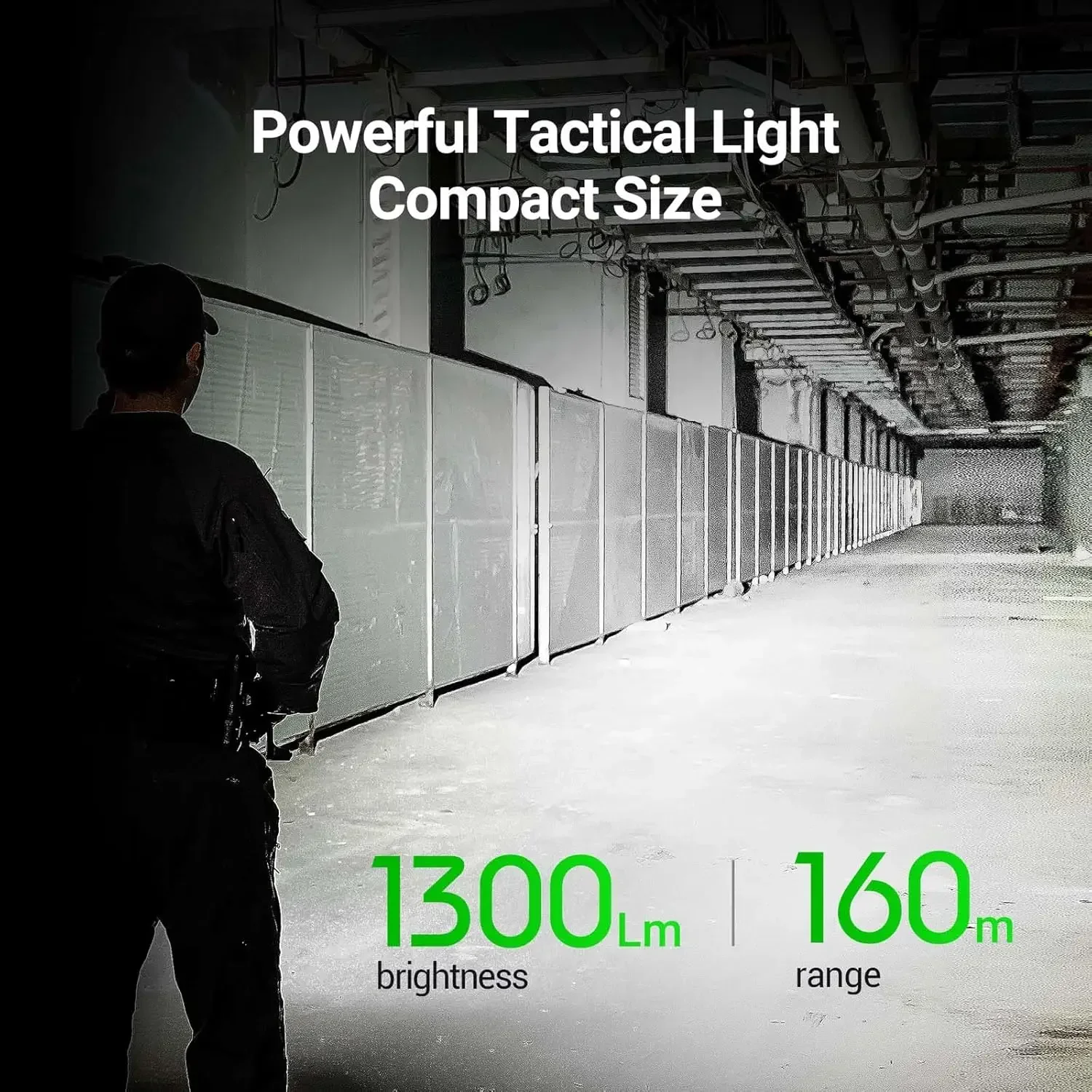 NEXTORCH TA21 Set Tactical Flashlight High Lumens, 1300 Lumens White Light and Red Light Rechargeable Flashlight