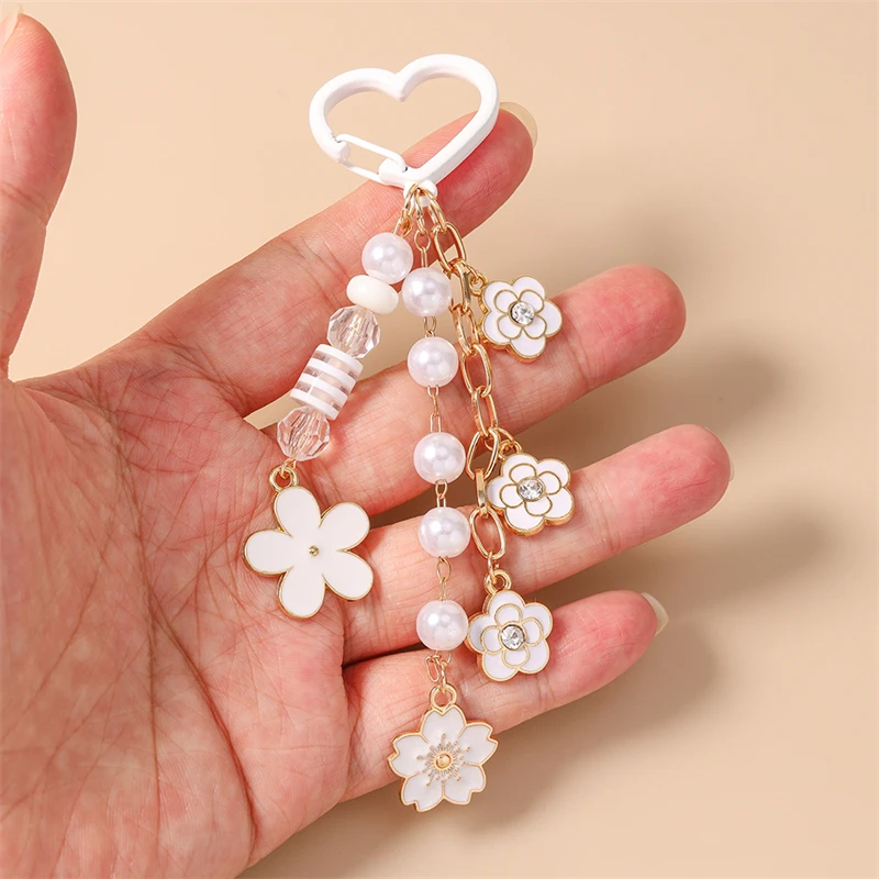 Modischer Bunter Blumen-Schlüsselanhänger für Autoschlüssel, Souvenir-Geschenke für Frauen und Männer, Handtaschen-Anhänger, Schlüsselringe, DIY-Schmuckzubehör – Detail 25