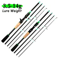 1.8M 2.1M NEW Spinning/Baitcasting Lure Fishing Rod High Carbon 4/5 Section Casting Weight 3.5-14G ML Ultralight Lure Trout Pole