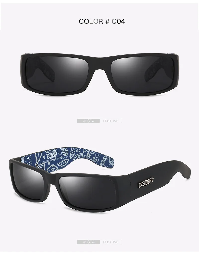 DUBERY Vintage-Sonnenbrille, polarisierte Herrenbrille für Herren, schwarz, quadratisch – Detail 8