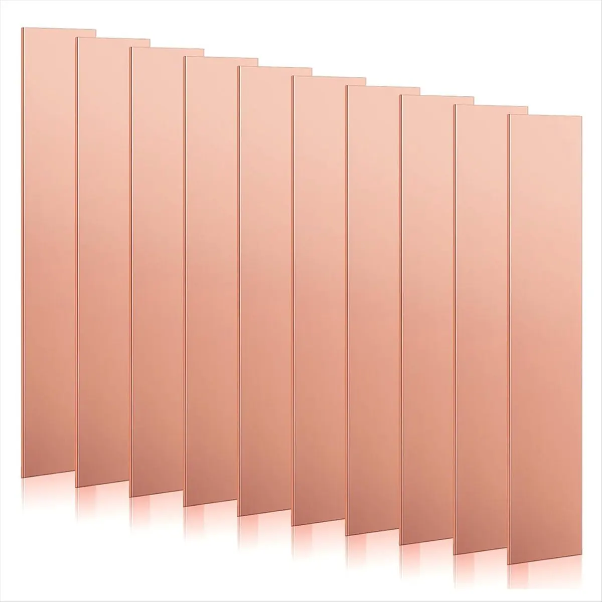 AA14 10Pcs 99.99% Pure Copper Anode Strip, 5.9x0.98x0.04Inch Copper Plate Sheet for Electroplating Kit