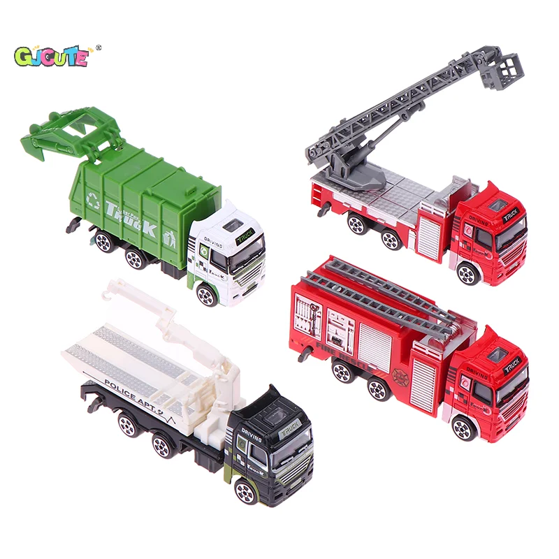 1 peça modelo de motor de incêndio em escala 1:32, liga fundida para crianças, veículo de brinquedos de resgate de combate a incêndio