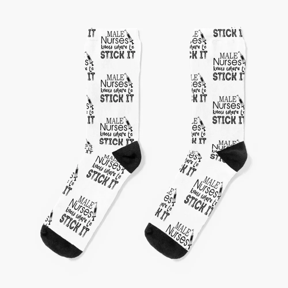 

Male Nurses Know Where to Stick it: Nurse Love Socks christmas gifts hockey colored Socks For Girls Men's
