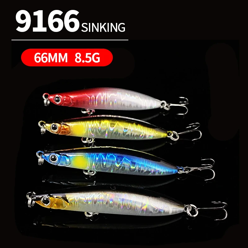 Slow Sinking Stick Pencil Lures 8.5g 66mm Saltwater Trout Bass Artificial Hard Bait Wobbler Pesca Isca Swimbait Fishing Tackle