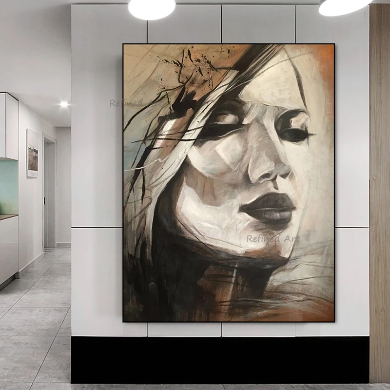 

Handmade Oil Painting Acrylic Canvas Wall Art Decoration Modern Figures for Home Decor Rolled Frameless Unstretched Painting