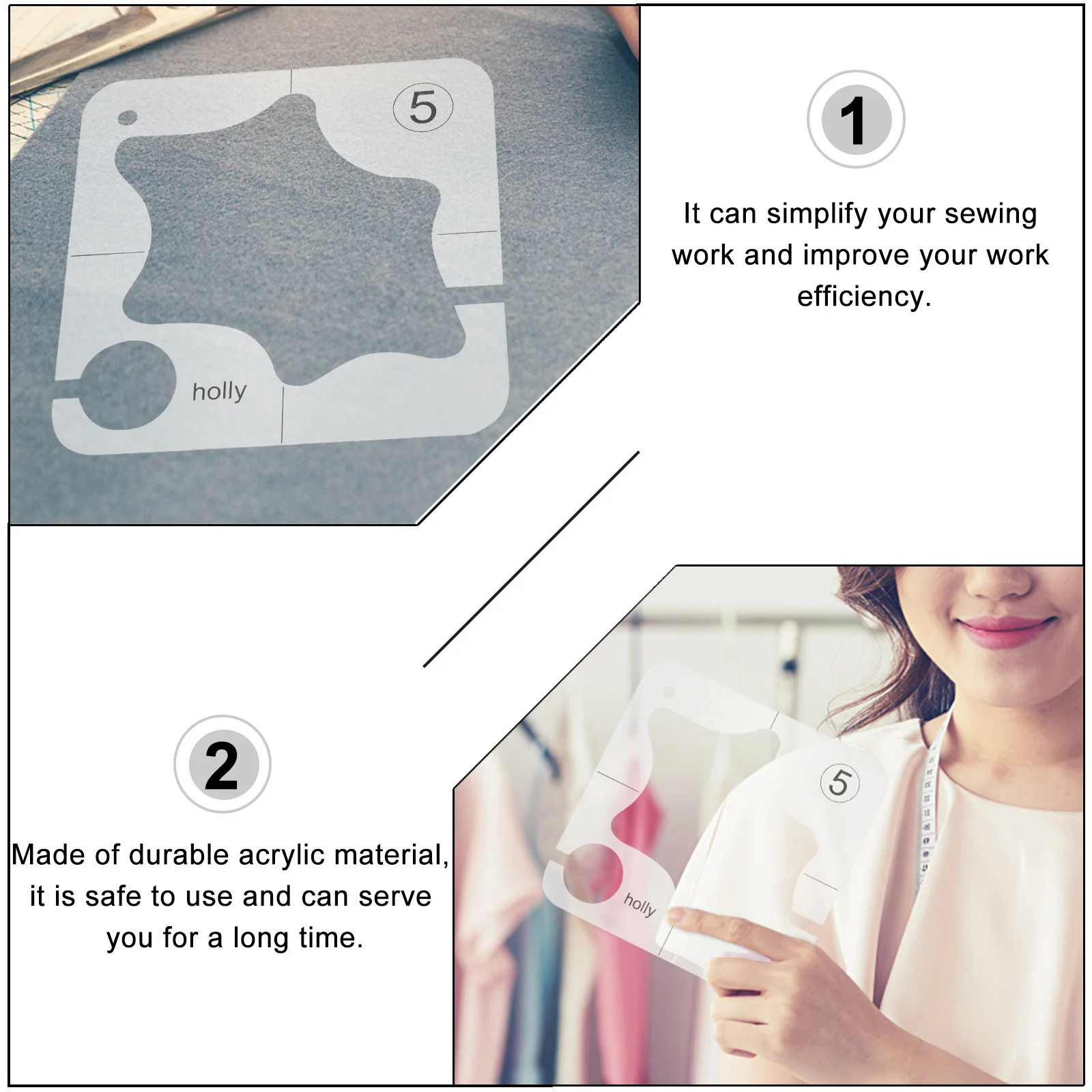 1 قطعة مسطرة خياطة اللحف تصميم مجوف قالب خياطة أكريليك شفاف مسطرة ملابس مرقعة لحرف النسيج