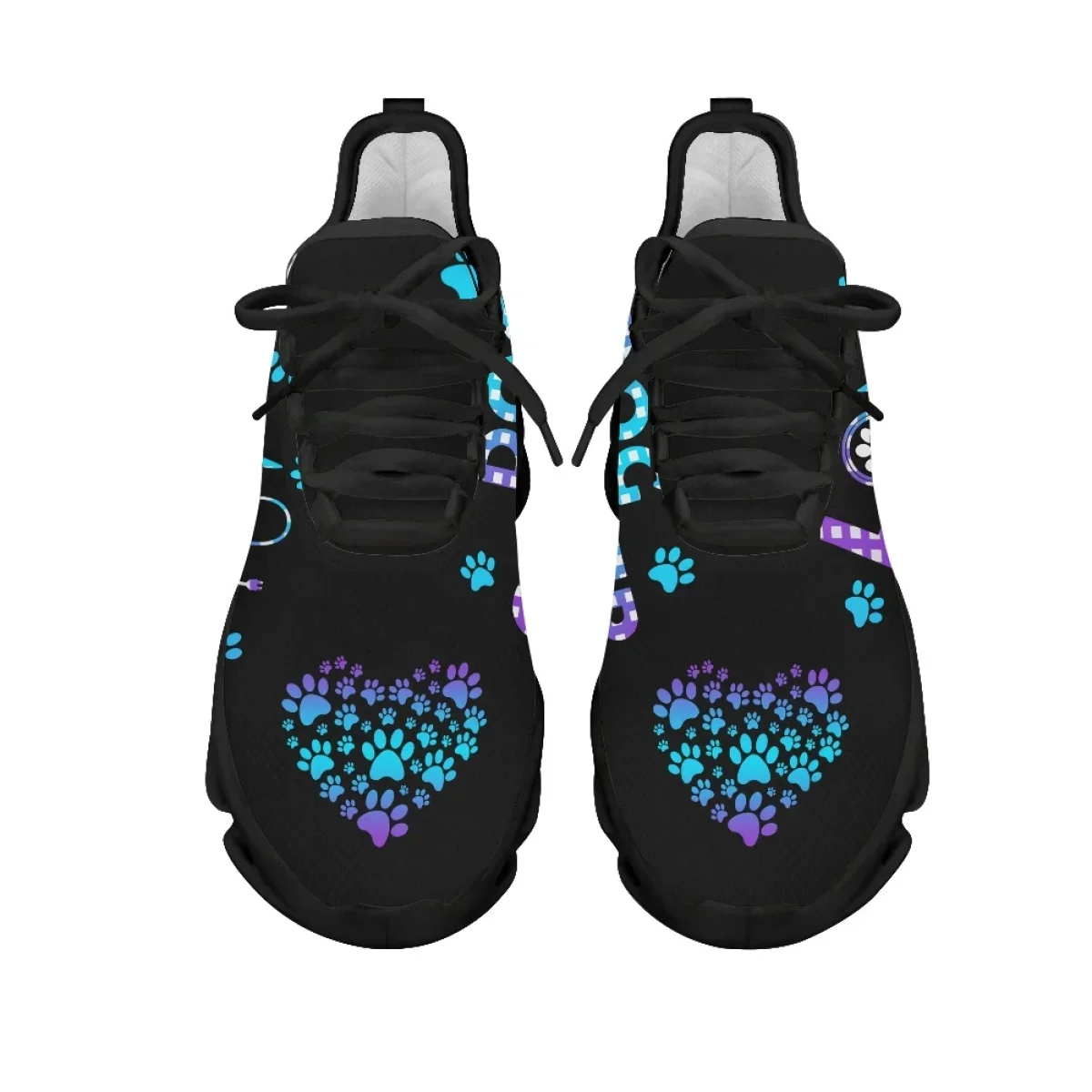 Dog Groomer Design Women Breathable Mesh Sneakers High Quality Black Fashion Gym Casual Platform Sneakers Zapatos