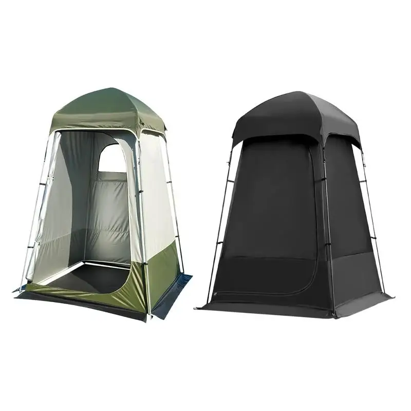 Portable Shower Tent For Camping Pop Up Changing Fitting Room Tent Silver Coated Cloth Folding Waterproof Oversized Shower