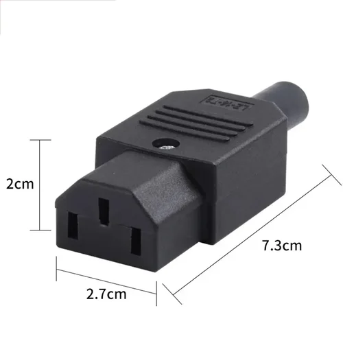 Imagen 2 del producto 5/20 piezas C14/13 enchufe de CA 10A 250V toma de corriente CA 3 pines pines de cobre conector hembra macho conector eléctrico C13 C14
