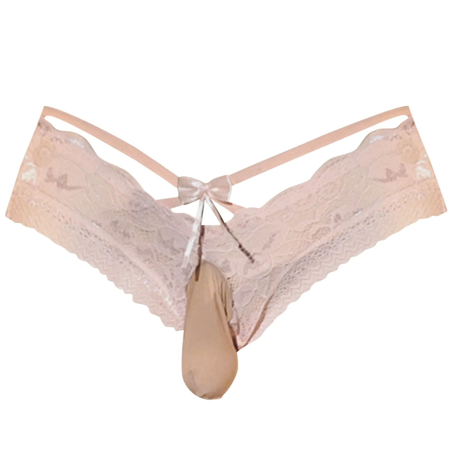 Erotic Briefs Low Waist Lace Edges Men\'S Panties Mesh Underpants Youth Solid Color Male Clubwear Underwear Cueca Sissy Panties
