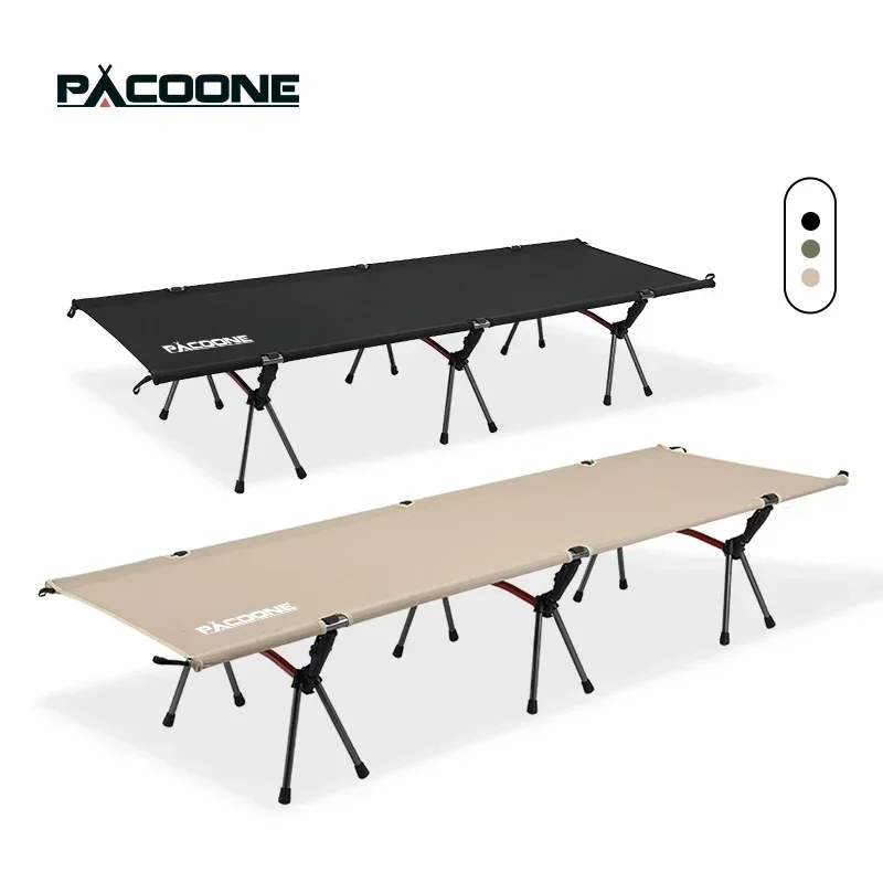 PACOONE Camping Cot  Folding Camping Bed Portable Outdoor Bed Comfortable Sleeping Cots for Adults & Kids Camping, Travel, RV