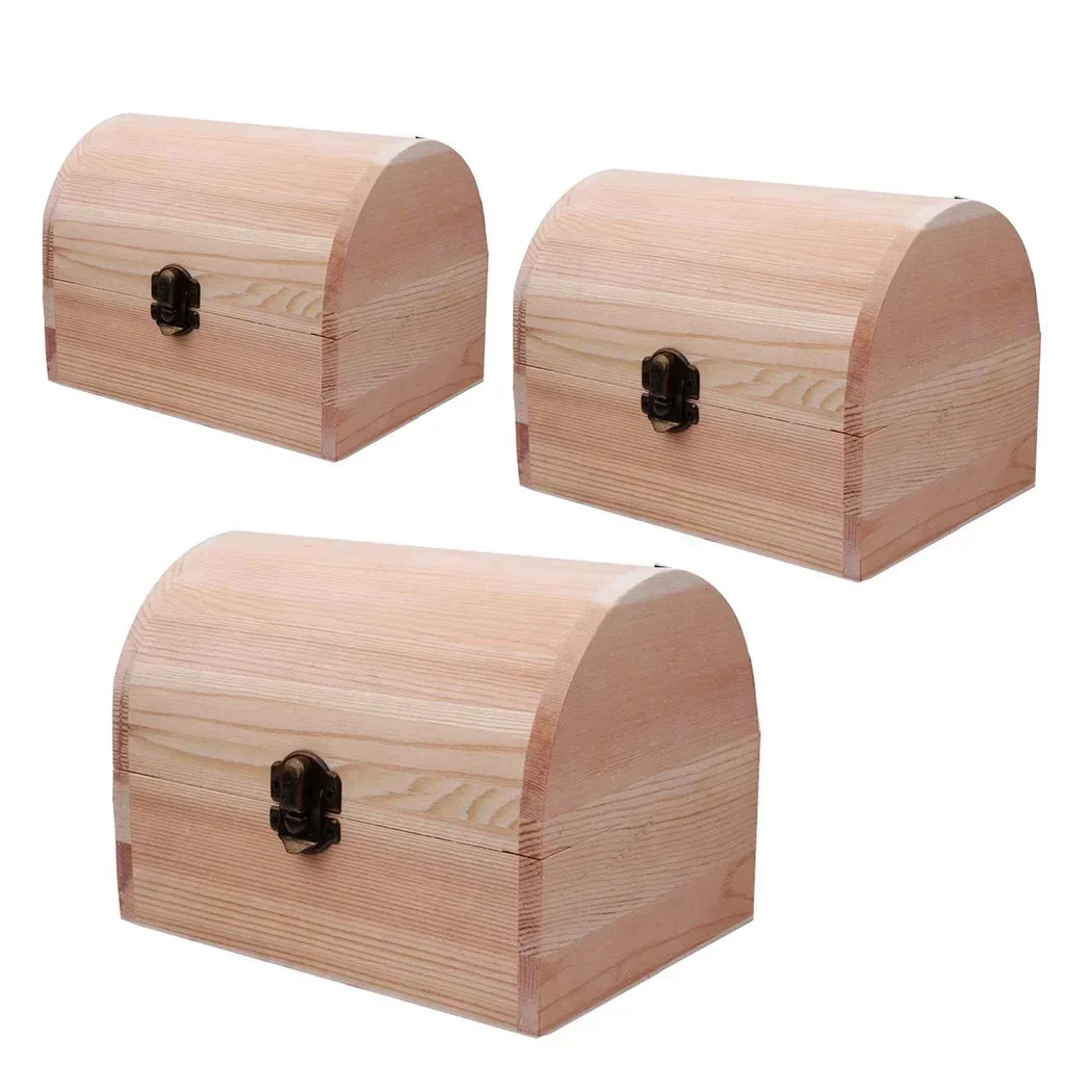 1x Đồng Bằng Gỗ Gỗ Hình Vòng Cung Móc Hộp Bảo Quản Thủ Công Hộp Quà Tặng Gia Đình Đa Năng Trang Sức Đồ Lặt Vặt Mỹ Phẩm Hộp Lưu Trữ