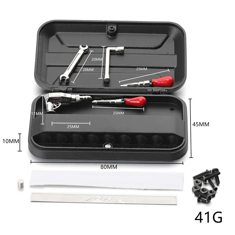 1/10 simulação modelo de escalada caixa de peças de carro para trx4 bronco axial scx10 tracion km300 caixa de ferramentas de bagagem mochila lateral