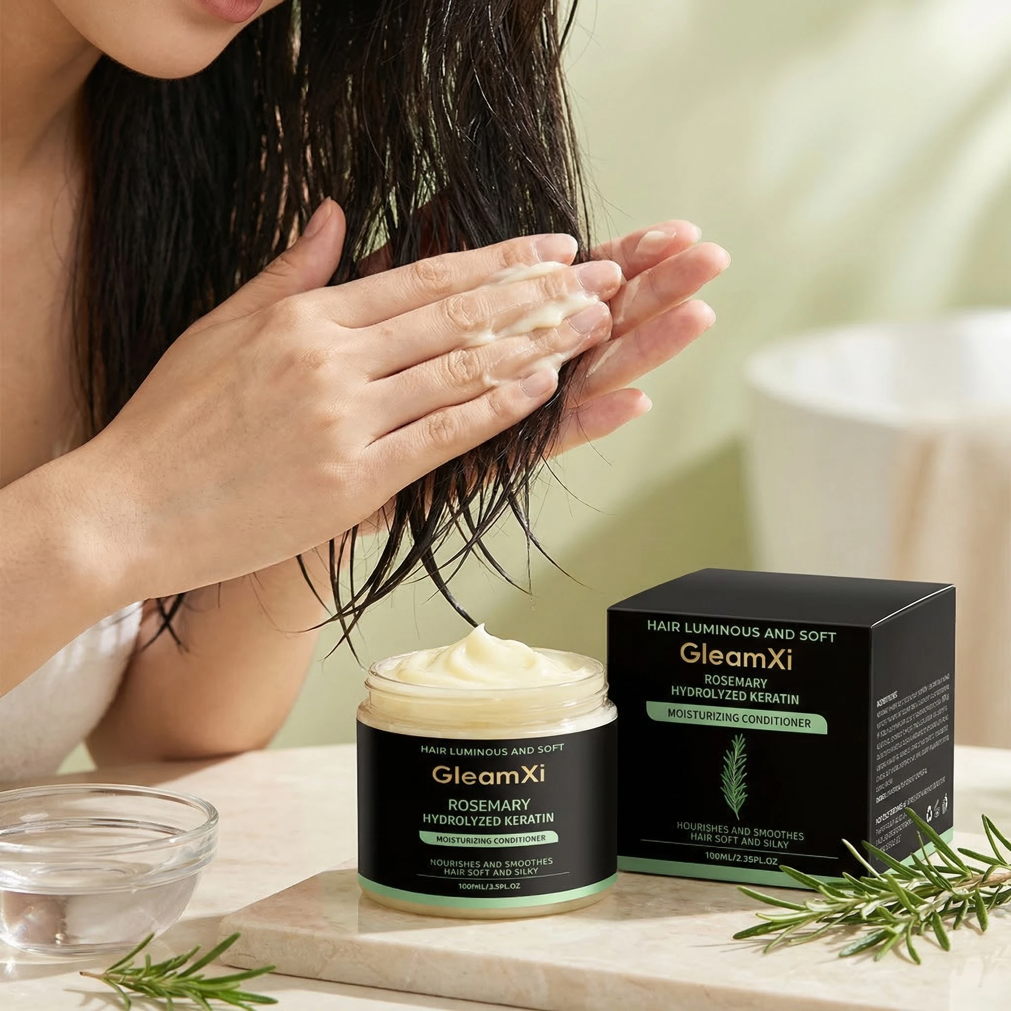 

Кондиционер для укрепления волос с розмарином, придающий мягкость, гладкость и блеск, глубоко увлажняющий и восстанавливающий для сухих, поврежденных и вьющихся волос