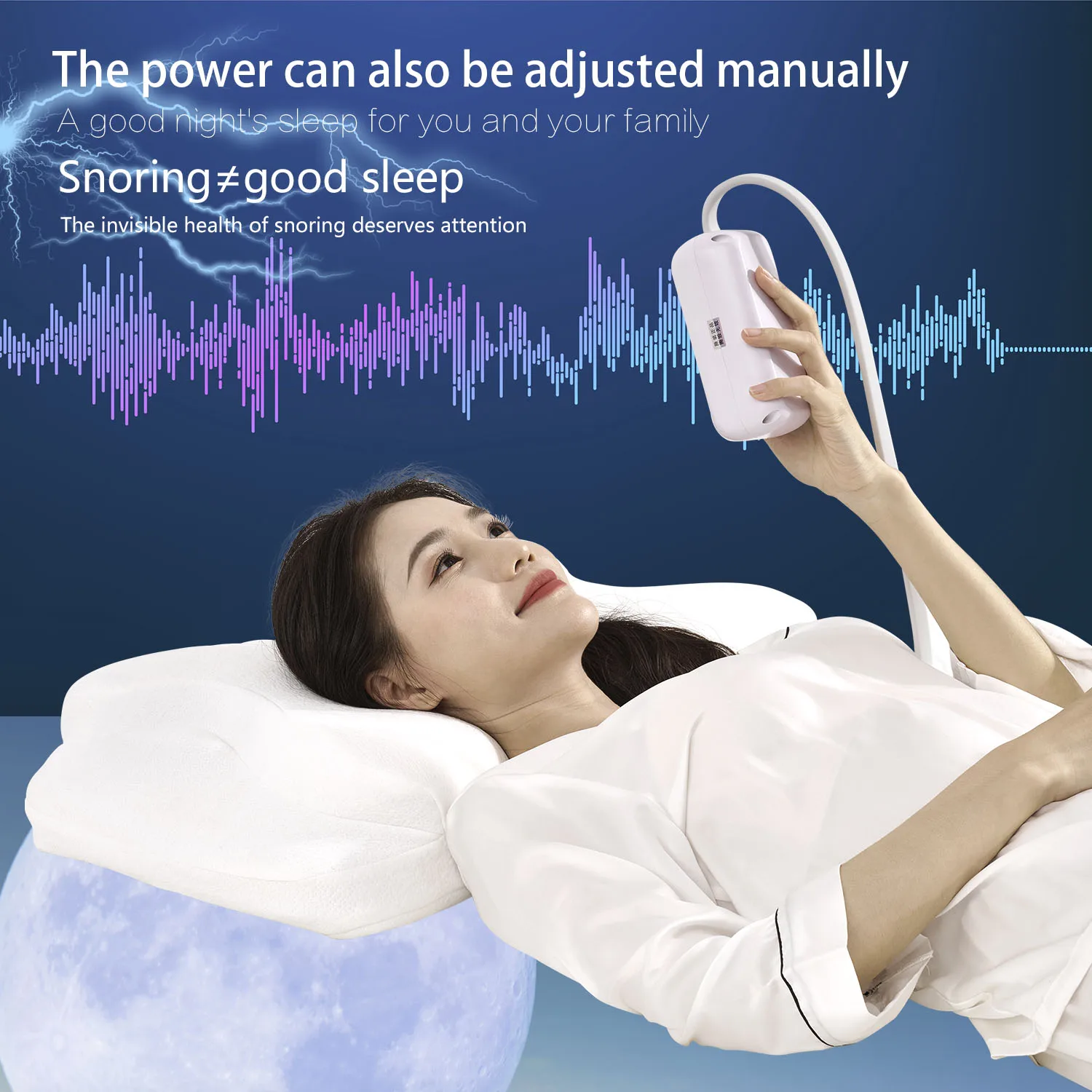 2024 New Electric Function Pillow Anti Snoring Pillow Adjustable Height Memory Foam Bed Pillow for Sleeping Comfortable