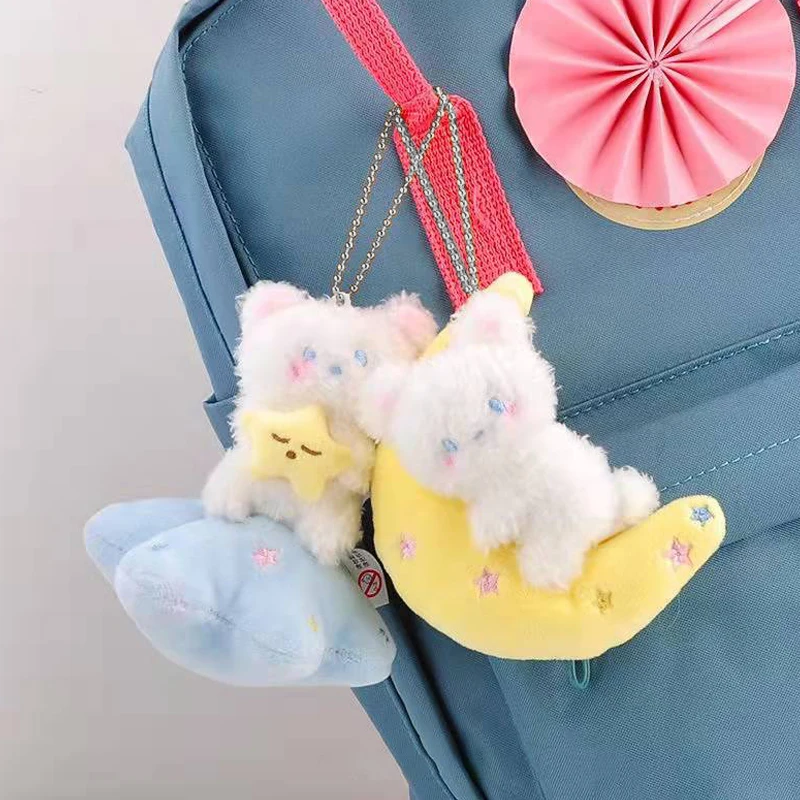 

Cartoon Harajuku Space Series Star Moon Bear Plush Toy Keyring Bag Pendant For Couple Fashion Cute Keychain