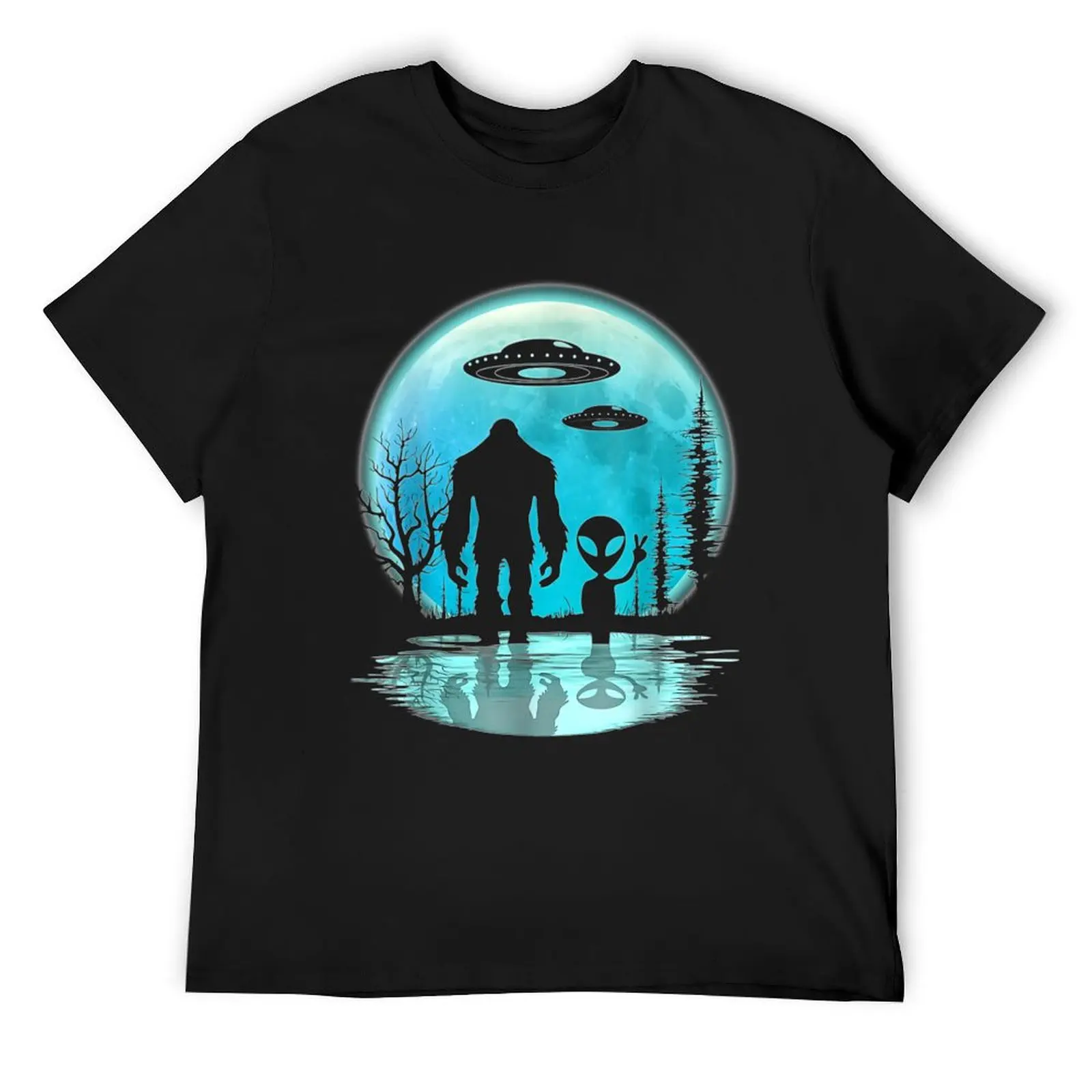

Alien And Bigfoot T-Shirt anime stuff plain custom shirt Clothing T-shirt men