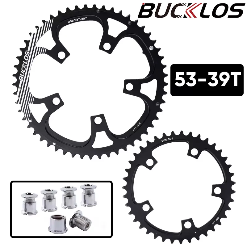 

BUCKLOS Bicycle Chainwheel 110BCD Chainring 34/50T 36/52T 53T Road Bike Chainring 8/9/10/11 Speed Double Speed Durable Bike Part