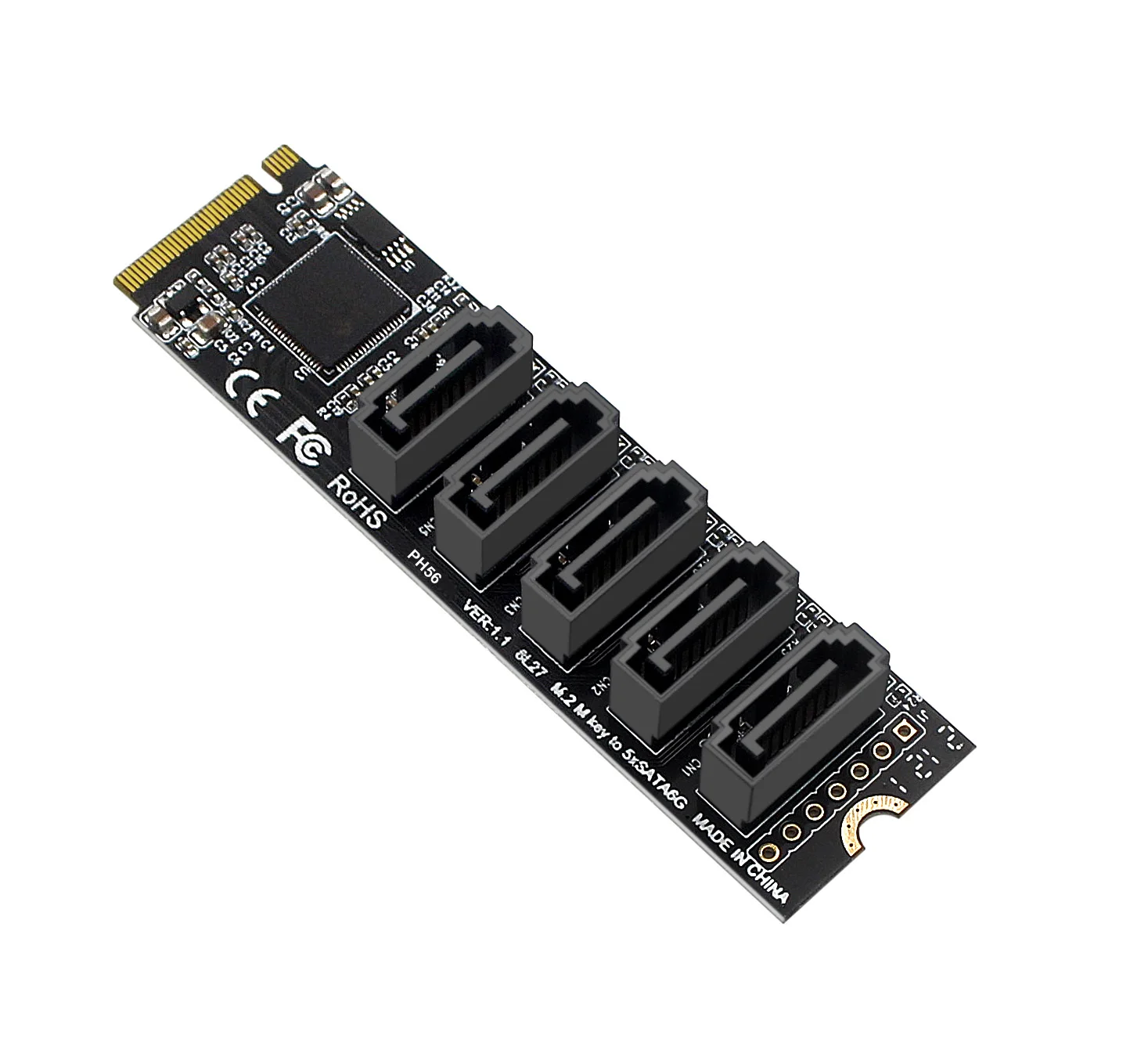 M2 PCIE SATA6G5 port hard disk expansion adapter computer expansion JMB585 PCS Hold PM function