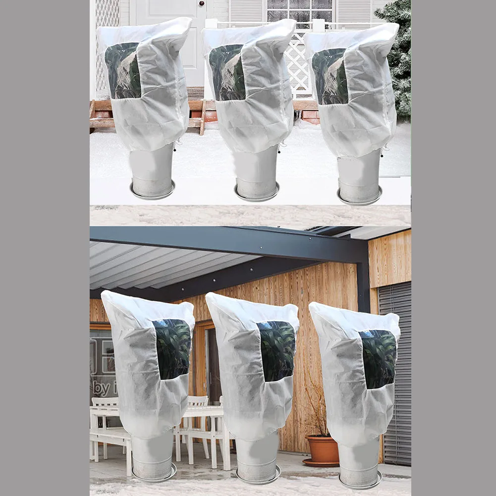 غطاء حماية النباتات قطعتان من قماش الصقيع الشتوي غير المنسوج مناسب للحديقة واستخدام الطقس البارد البستاني #3